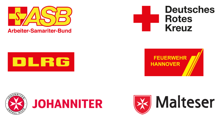 Arbeiter-Samariter-Bund, Deutsches Rotes Kreuz, DLRG, Feuerwehr Hannover, Johanniter und Malteser